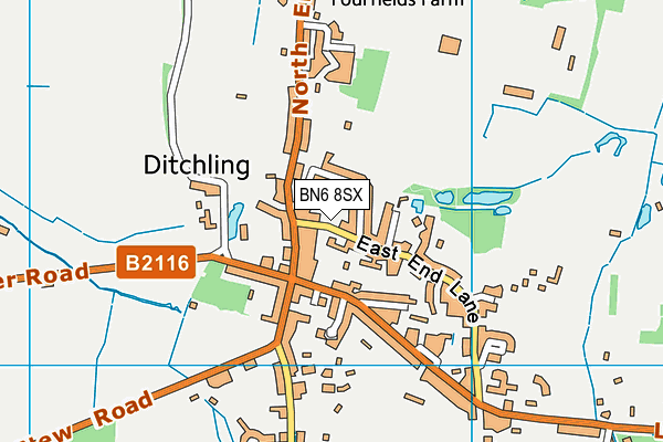 BN6 8SX map - OS VectorMap District (Ordnance Survey)