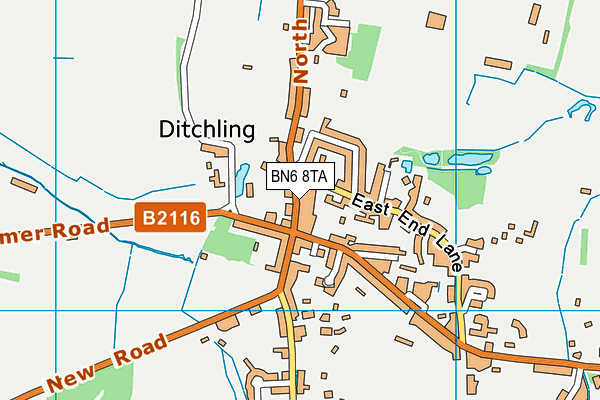 BN6 8TA map - OS VectorMap District (Ordnance Survey)