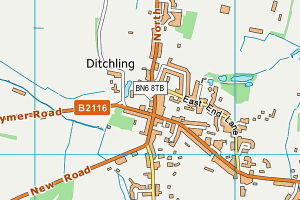 BN6 8TB map - OS VectorMap District (Ordnance Survey)