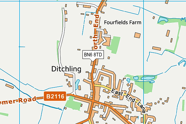 BN6 8TD map - OS VectorMap District (Ordnance Survey)