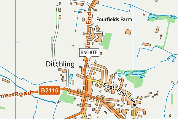BN6 8TF map - OS VectorMap District (Ordnance Survey)