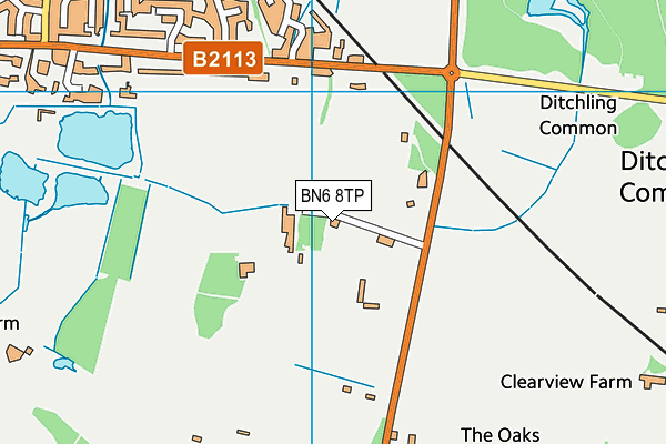 BN6 8TP map - OS VectorMap District (Ordnance Survey)