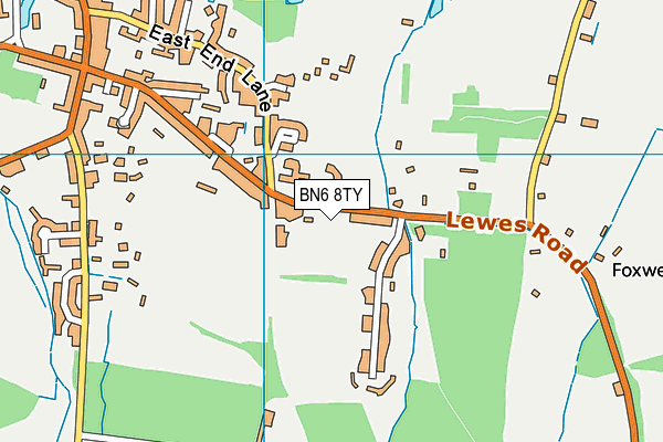 BN6 8TY map - OS VectorMap District (Ordnance Survey)