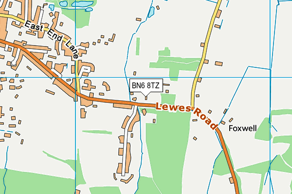 BN6 8TZ map - OS VectorMap District (Ordnance Survey)