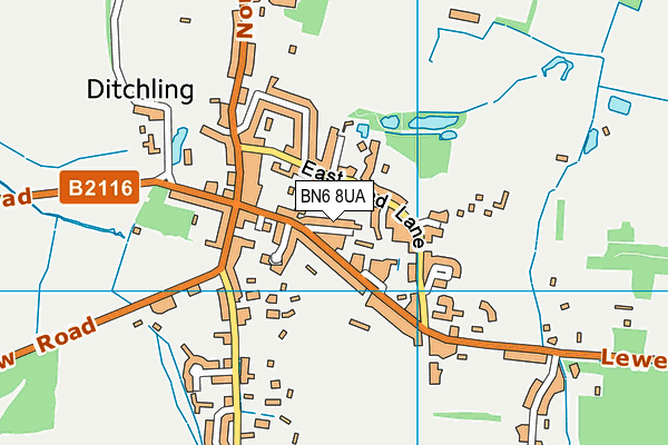 BN6 8UA map - OS VectorMap District (Ordnance Survey)