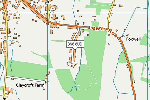 BN6 8UD map - OS VectorMap District (Ordnance Survey)