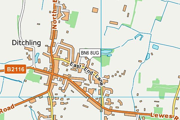 BN6 8UG map - OS VectorMap District (Ordnance Survey)