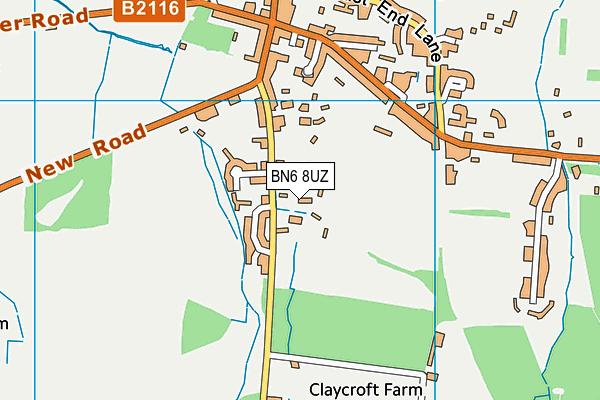 BN6 8UZ map - OS VectorMap District (Ordnance Survey)
