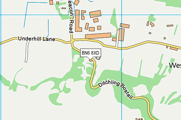 BN6 8XD map - OS VectorMap District (Ordnance Survey)