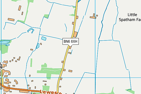 BN6 8XH map - OS VectorMap District (Ordnance Survey)