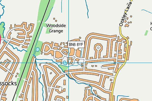 BN6 8YF map - OS VectorMap District (Ordnance Survey)
