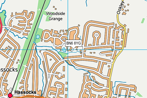 BN6 8YG map - OS VectorMap District (Ordnance Survey)