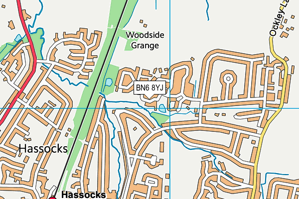 BN6 8YJ map - OS VectorMap District (Ordnance Survey)