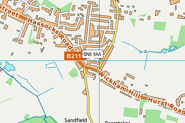 BN6 9AA map - OS VectorMap District (Ordnance Survey)