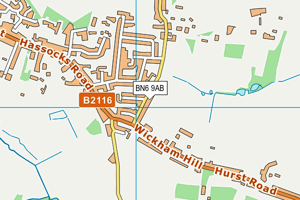 BN6 9AB map - OS VectorMap District (Ordnance Survey)