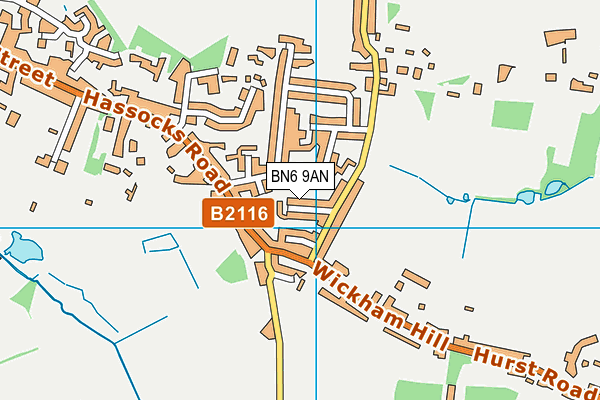 BN6 9AN map - OS VectorMap District (Ordnance Survey)