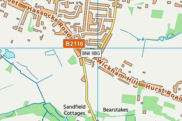 BN6 9BG map - OS VectorMap District (Ordnance Survey)