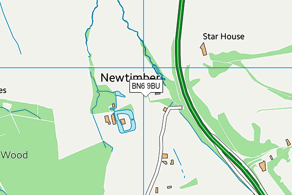BN6 9BU map - OS VectorMap District (Ordnance Survey)