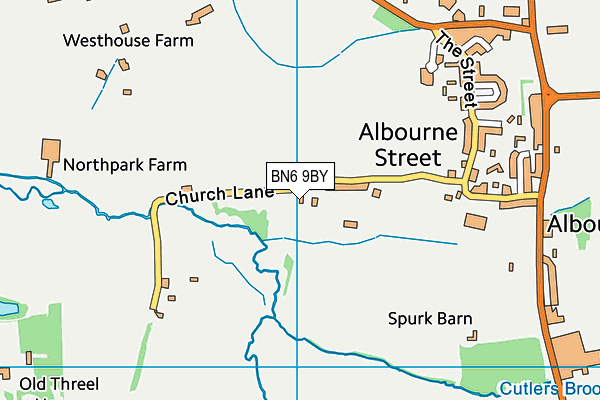 BN6 9BY map - OS VectorMap District (Ordnance Survey)