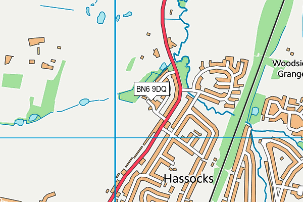 BN6 9DQ map - OS VectorMap District (Ordnance Survey)