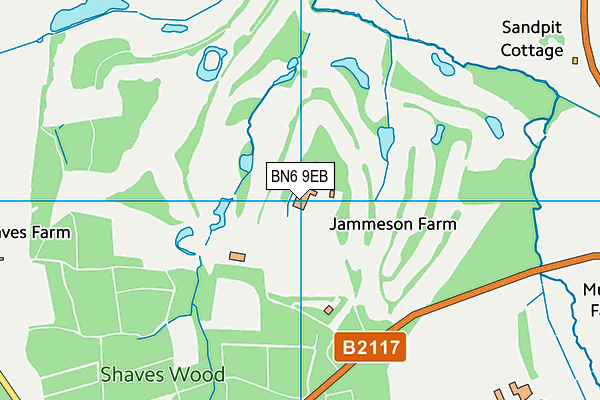 Singing Hills Golf Centre map (BN6 9EB) - OS VectorMap District (Ordnance Survey)