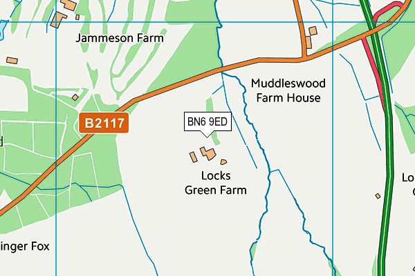 BN6 9ED map - OS VectorMap District (Ordnance Survey)