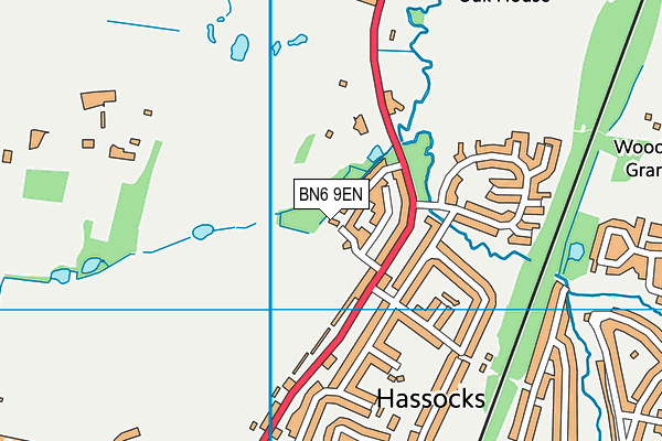 BN6 9EN map - OS VectorMap District (Ordnance Survey)
