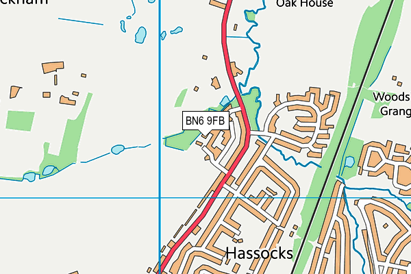 BN6 9FB map - OS VectorMap District (Ordnance Survey)
