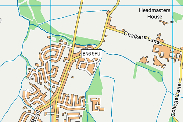 BN6 9FU map - OS VectorMap District (Ordnance Survey)