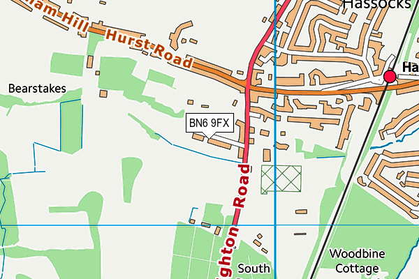 BN6 9FX map - OS VectorMap District (Ordnance Survey)