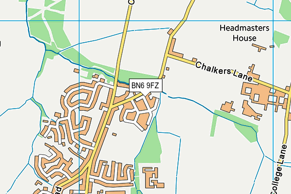 BN6 9FZ map - OS VectorMap District (Ordnance Survey)