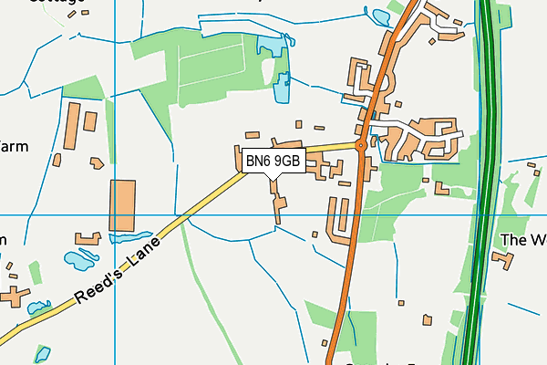 BN6 9GB map - OS VectorMap District (Ordnance Survey)