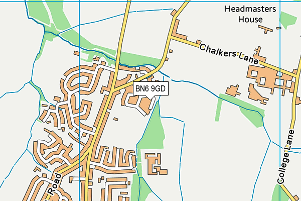 BN6 9GD map - OS VectorMap District (Ordnance Survey)
