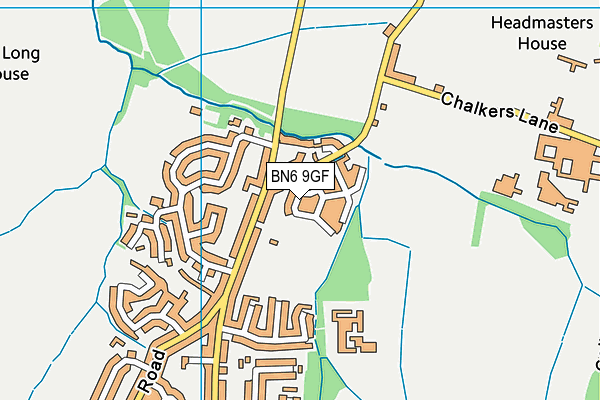 BN6 9GF map - OS VectorMap District (Ordnance Survey)