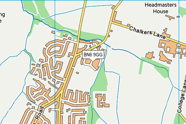 BN6 9GG map - OS VectorMap District (Ordnance Survey)