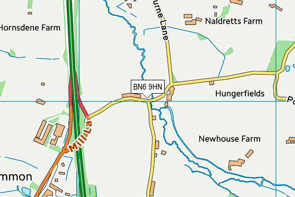 BN6 9HN map - OS VectorMap District (Ordnance Survey)