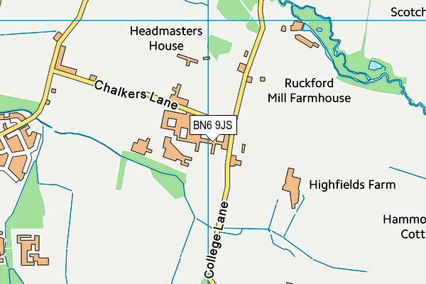 Hurstpierpoint College map (BN6 9JS) - OS VectorMap District (Ordnance Survey)