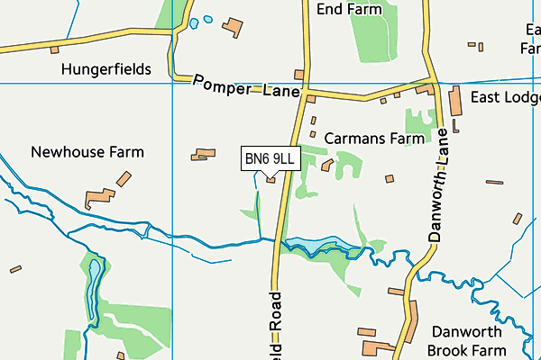 BN6 9LL map - OS VectorMap District (Ordnance Survey)