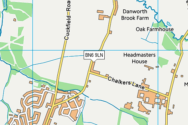 BN6 9LN map - OS VectorMap District (Ordnance Survey)