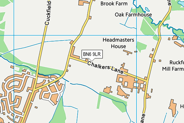BN6 9LR map - OS VectorMap District (Ordnance Survey)