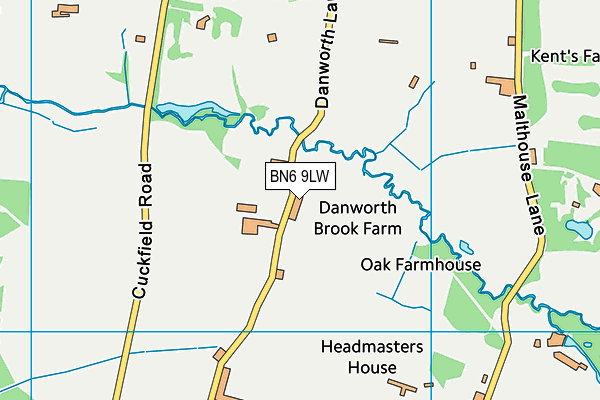 BN6 9LW map - OS VectorMap District (Ordnance Survey)