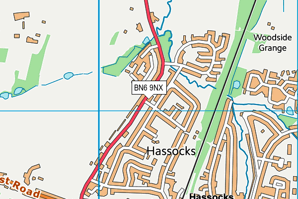 BN6 9NX map - OS VectorMap District (Ordnance Survey)
