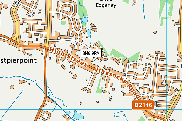 BN6 9PA map - OS VectorMap District (Ordnance Survey)
