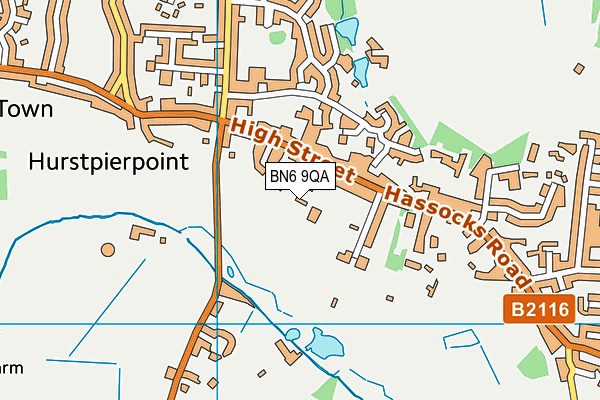 BN6 9QA map - OS VectorMap District (Ordnance Survey)