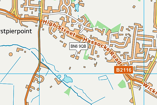 BN6 9QB map - OS VectorMap District (Ordnance Survey)