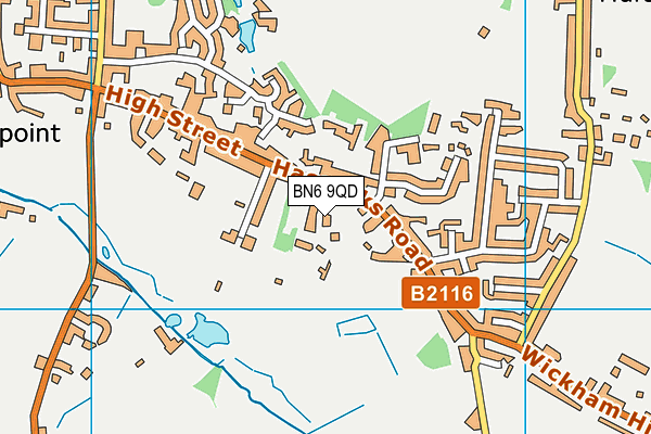 BN6 9QD map - OS VectorMap District (Ordnance Survey)