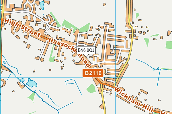 BN6 9QJ map - OS VectorMap District (Ordnance Survey)