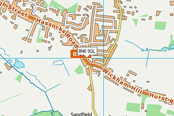 BN6 9QL map - OS VectorMap District (Ordnance Survey)
