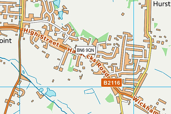 BN6 9QN map - OS VectorMap District (Ordnance Survey)