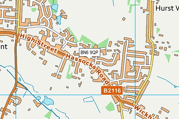 BN6 9QP map - OS VectorMap District (Ordnance Survey)